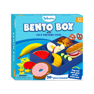 Blue Skillmatics Bento Box with felt pretend food for kids ages 3-7