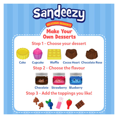 DIY dessert making kit with bases, flavors, and toppings for kids ages 3-7