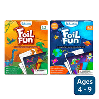 Three Foil Fun art and craft sets for ages 4-9 featuring Dinosaurs Monsters Bugs Butterflies and Animals in Artsy Animal Pack