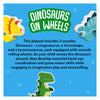 Wooden dinosaur toys on wheels for toddlers ages 9 months to 3 years