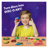 Young boy smiling and holding a colorful spherical Disc-O Art creation for kids ages 4-12
