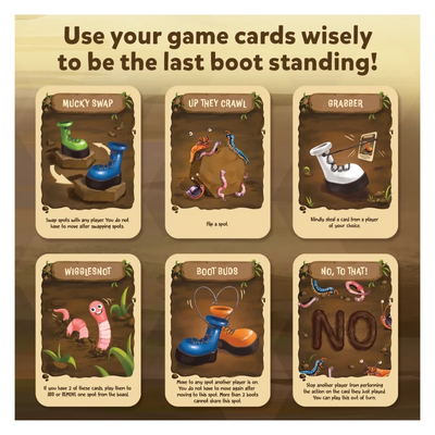 Illustrated game cards with gameplay actions from Dont Crush The Critters Board Game