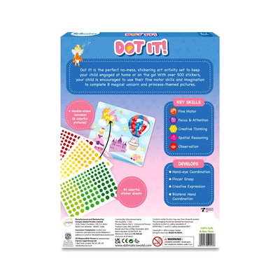 Children’s sticker art activity set with unicorn and princess themes for ages 3-7