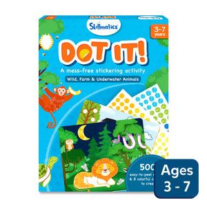 Dot It Wild Farm and Underwater Animals sticker activity kit for ages 3-7 with 500+ peel-and-stick stickers
