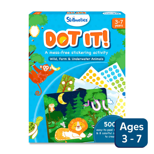 Dot It Wild Farm and Underwater Animals sticker activity kit for ages 3-7 with 500+ peel-and-stick stickers