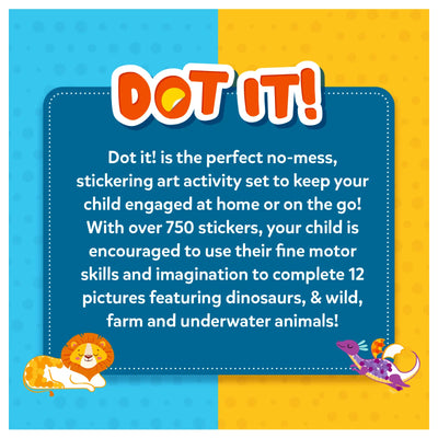 No-mess sticker art set with over 750 stickers of Dinosaurs and Animals for kids