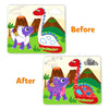Color-changing dinosaur art set from Dot it! World of Dinosaurs no mess sticker art