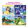 Four Disney Princess-themed jigsaw puzzles from Dot it! Disney Princesses sticker art set