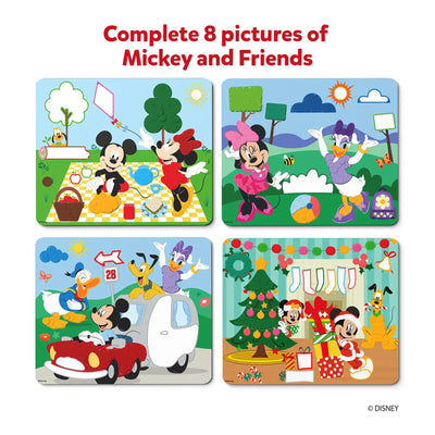 Disney-themed wooden jigsaw puzzles featuring Mickey and Friends for ages 3 to 7