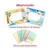 Children’s craft kit with six themed photo frames and colorful peel-and-stick stickers