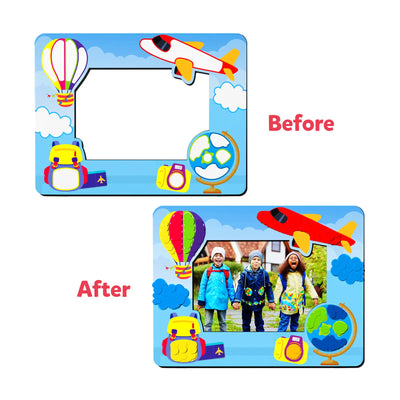 Children’s travel-themed picture frame from Dot it! No Mess Sticker Art for ages 3-7