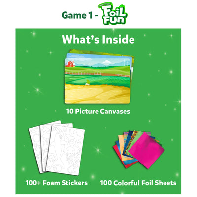 Children’s art kit Safari Craft Combo with canvases foam stickers and foil sheets