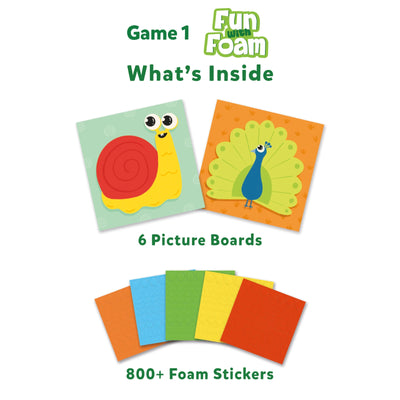Children’s craft kit with picture boards and foam stickers for animal designs in The Ultimate Animal Art Bundle