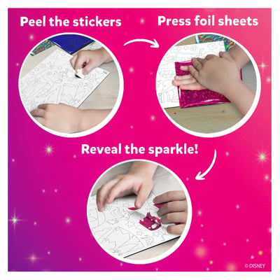 Children’s Foil Magic Wonderland craft kit creating sparkly foil-decorated artwork