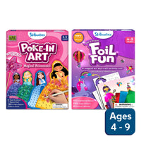 Two Poke-In Art craft kits for flower bouquets and magical princesses for ages 4-9