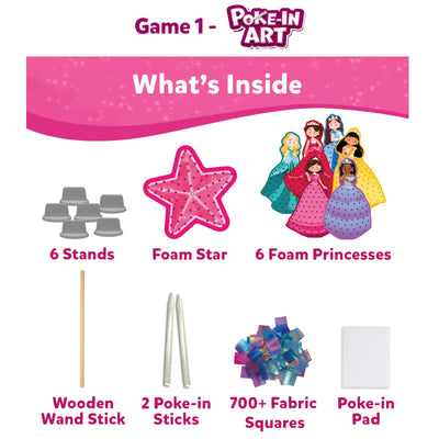 Fairy Tale Craft Kit for ages 4-9 with princess and star foam cutouts for Poke-in Art