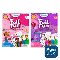 Two Skillmatics Foil Fun activity sets with colorful foil sheets and foam stickers for kids