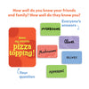 Family Game Night Bundle featuring a party game about friends, family, and pizza toppings