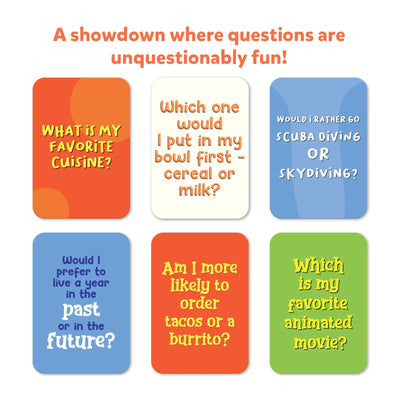 Colorful question cards for Family Game Night Bundle ages 6+