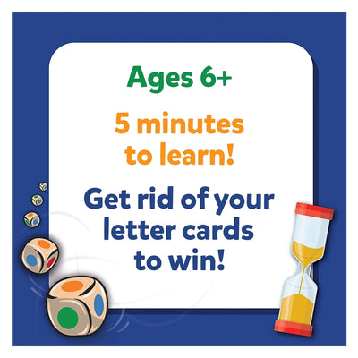 Family Game Night Bundle with dice and hourglass for ages 6+ that takes 5 minutes to learn