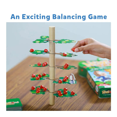 Wooden balancing game with red berries and green leaves from Family Game Night Bundle