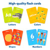 Set of four educational flash card categories for Toddlers Letters Numbers Shapes Colors