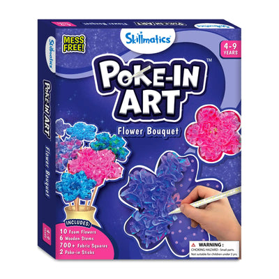 Skillmatics Poke-In Art Flower Bouquet craft kit for kids ages 4-9 with foam flowers