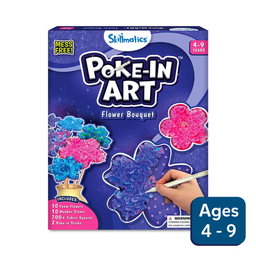 Skillmatics Poke-In Art Flower Bouquet craft kit with foam flowers and wooden stems for kids