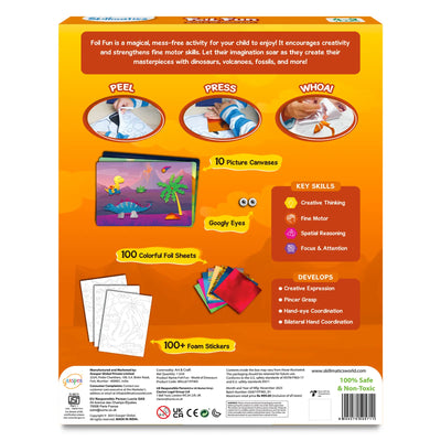 Children’s foil art activity kit with dinosaurs and volcanoes from Foil Fun World Of Dinosaurs