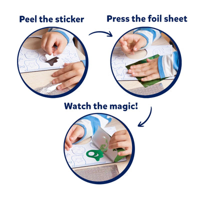 Children’s arts and crafts instructions with stickers and foil from Foil-tastic Fun Bundle