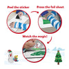 Three-step glitter art guide with stickers and foil sheets from the Triple the Foil Fun Holiday Magic Bundle