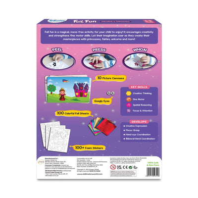 Children’s foil art activity kit with princesses, fairies, and unicorns for ages 4-9
