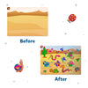 Desert-themed wooden puzzle with animal and plant pieces from Foil Fun Bugs & Butterflies kit