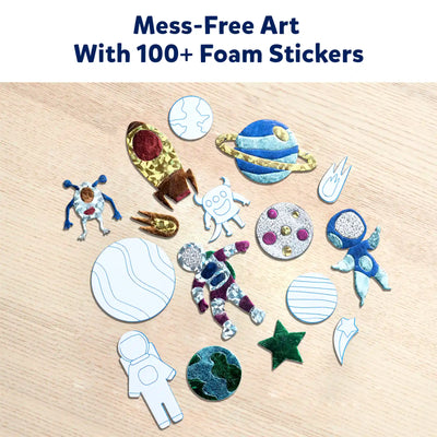 Space-themed foam stickers for arts and crafts from Foil Fun Up in Space Art Kit