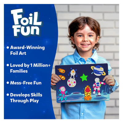 Foil art kit with space-themed designs from Foil Fun Up in Space for kids aged 4-9