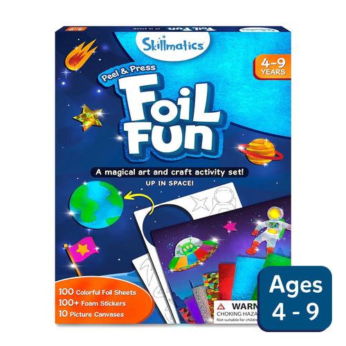 Children’s space-themed foil art and craft activity set from Foil Fun Up in Space kit