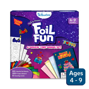 Children’s card making kit with colorful foil sheets foam stickers and greeting cards