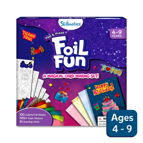 Children’s card making kit with colorful foil sheets foam stickers and greeting cards