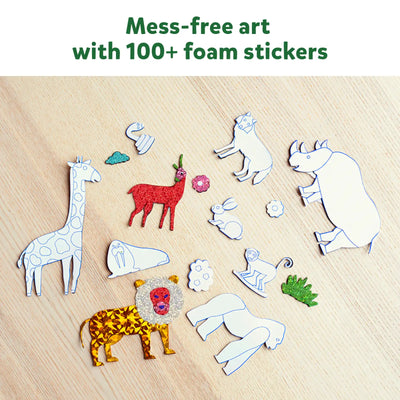 Animal-shaped foam stickers for art activities in Foil Fun World Of Animals art kit