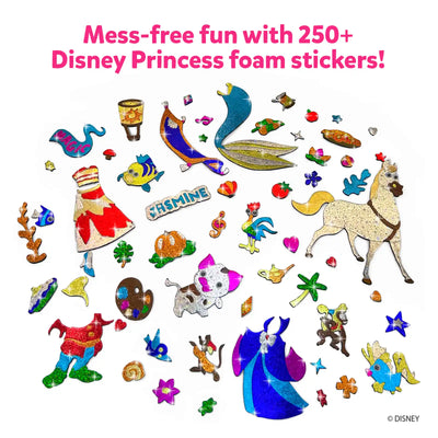 Glittery Disney Princess foam stickers from Foil Fun Disney Princess No Mess Art Kit