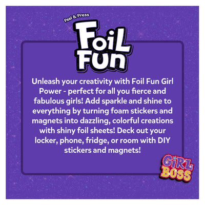 Creative girl activity kit for making dazzling foil stickers and magnets