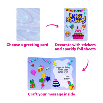 DIY Foil Creations Bundle for ages 4+ featuring greeting card crafting kit with cards stickers and foil sheets