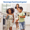 Family playing Found It Board Game smart scavenger hunt for ages 6+