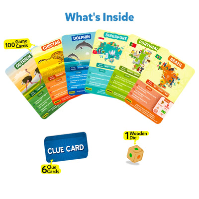 Educational trivia game components for Guess in 10 Combo Animal Planet and Countries of the World
