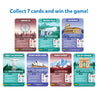 Educational trivia cards featuring famous world landmarks for the Guess in 10 game