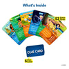 Disney-themed game cards from Guess in 10 Disney Trivia card game for ages 6+