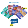 Educational game cards featuring famous landmarks and clues from Guess in 10 Legendary Landmarks