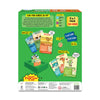 Children’s guessing game with animal and country-themed cards, wooden die, and clues