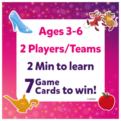 Game box with play information for Guess in 10 Junior Disney Princess trivia card game