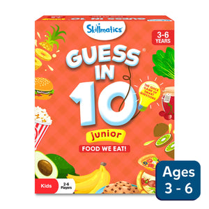 Skillmatics Guess in 10 Junior Food We Eat trivia board game for ages 3-6